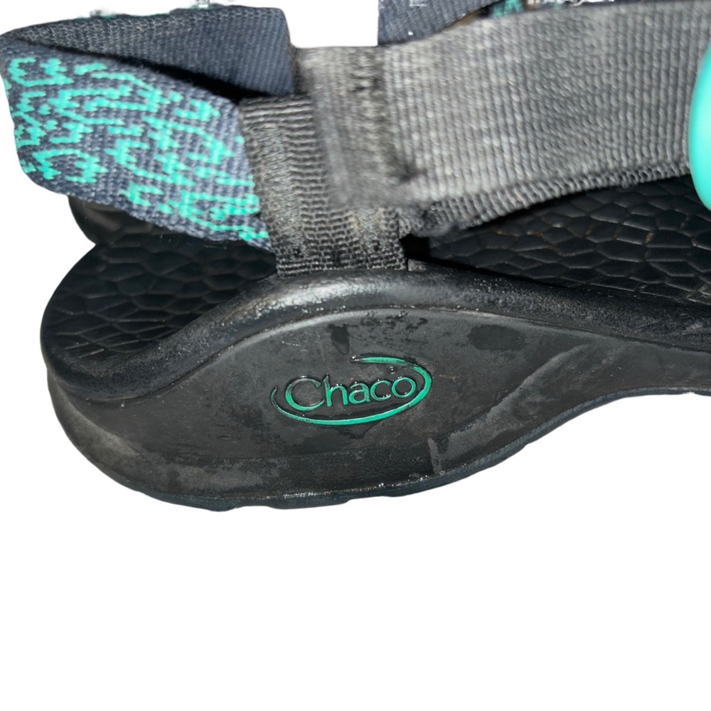 Chaco Green Black Gorp Outdoor Activewear Adjustable Strap Sandals Toe Loop - Picture 5 of 8